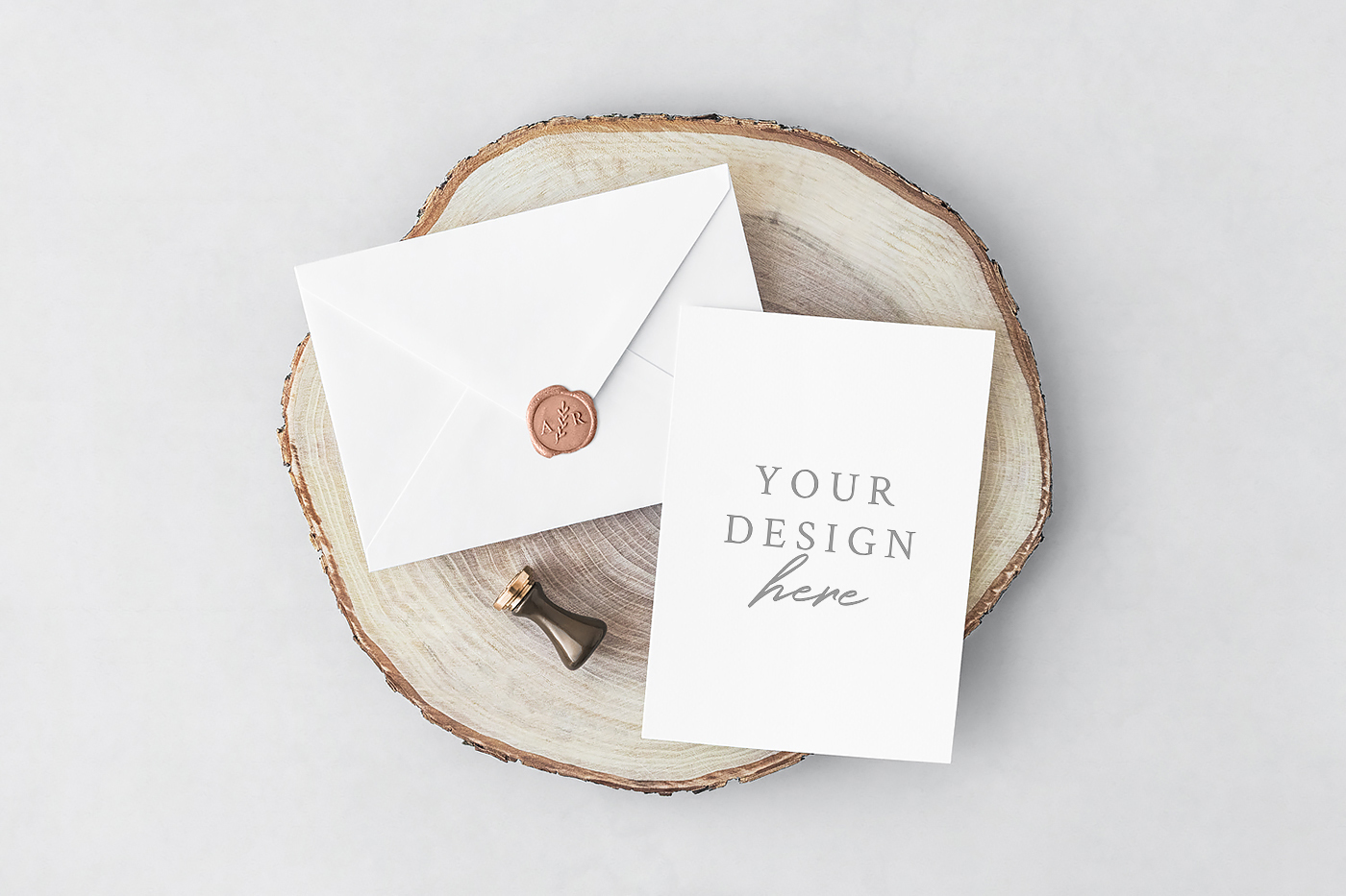 A free invitation card and envelope mockup