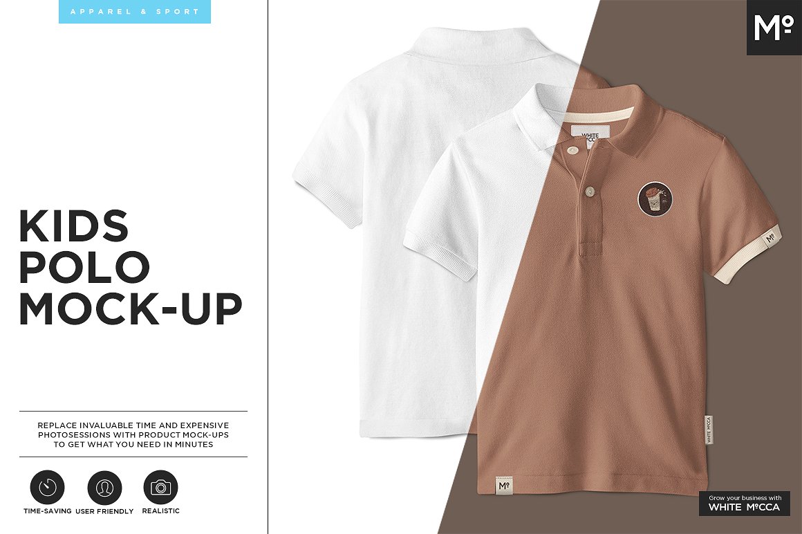 Kids polo shirt mockup template