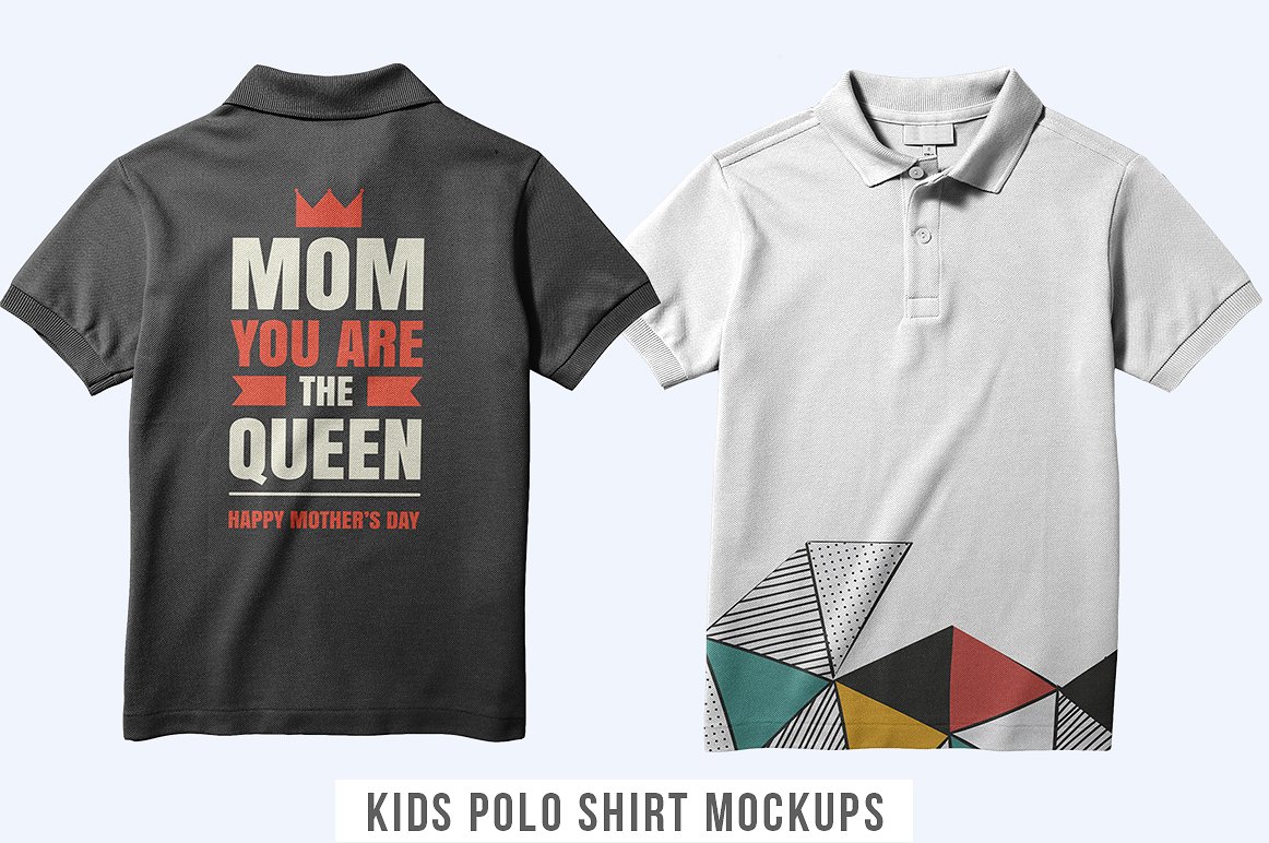 Two kids polo shirt mockups