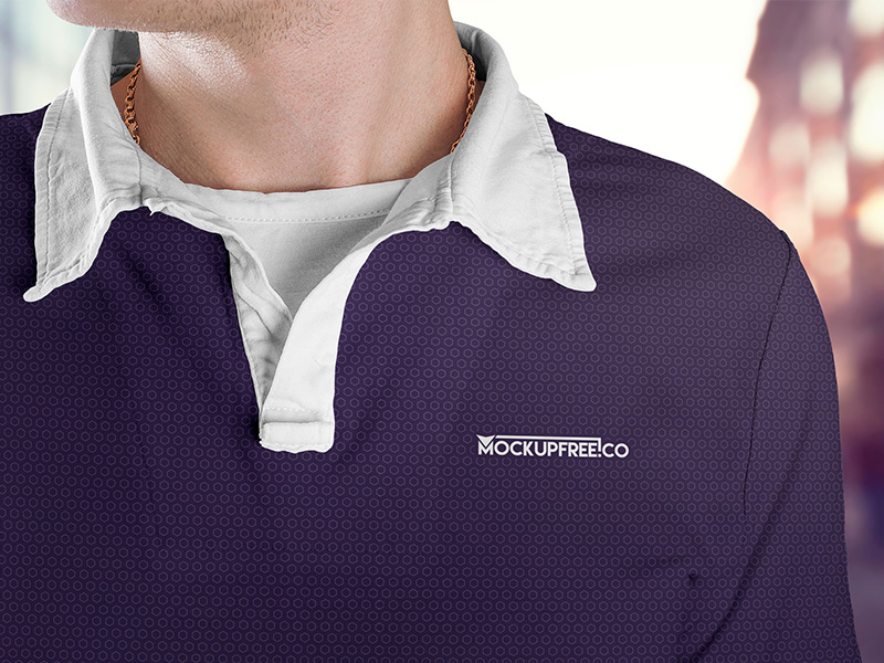 Five free mans polo shirt mockup set