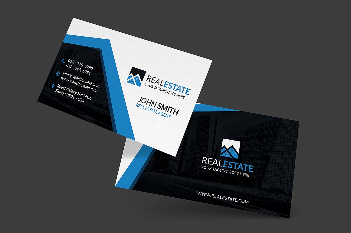 24+ Modern Real Estate Business Cards PSD  Decolore.Net With Real Estate Business Cards Templates Free