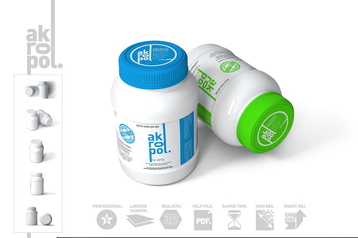 Download 30 Pills Vitamins Bottle Packaging Psd Mockup Templates Decolore Net