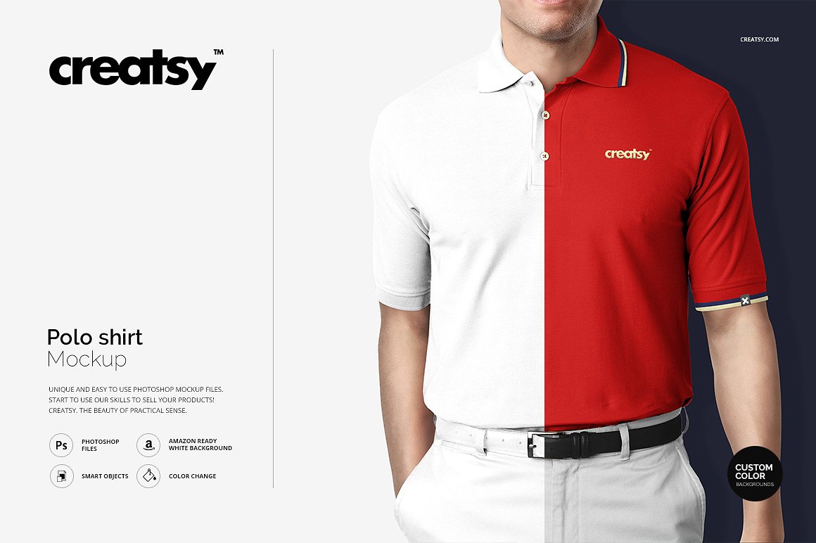 Men wearing polo shirt mockup