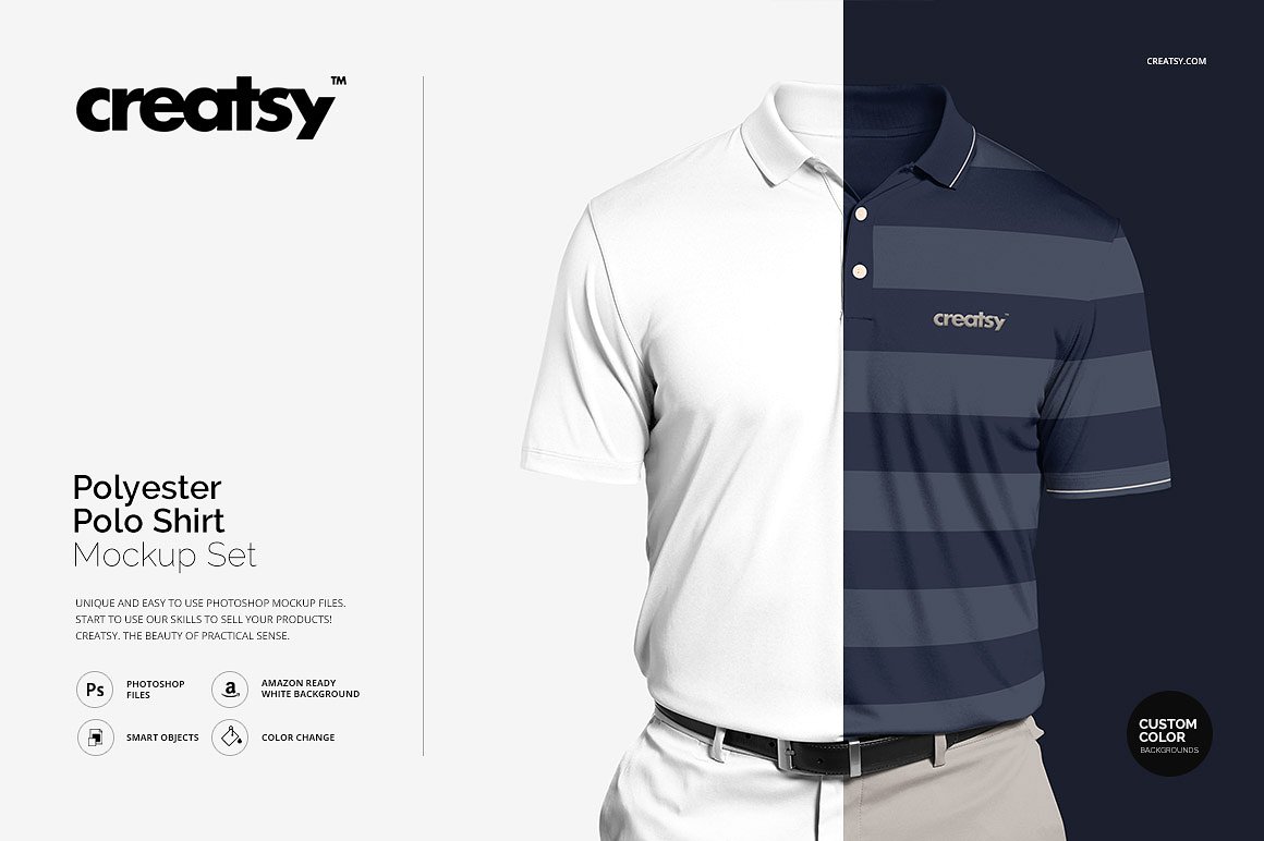 Polyester polo shirt mockup template