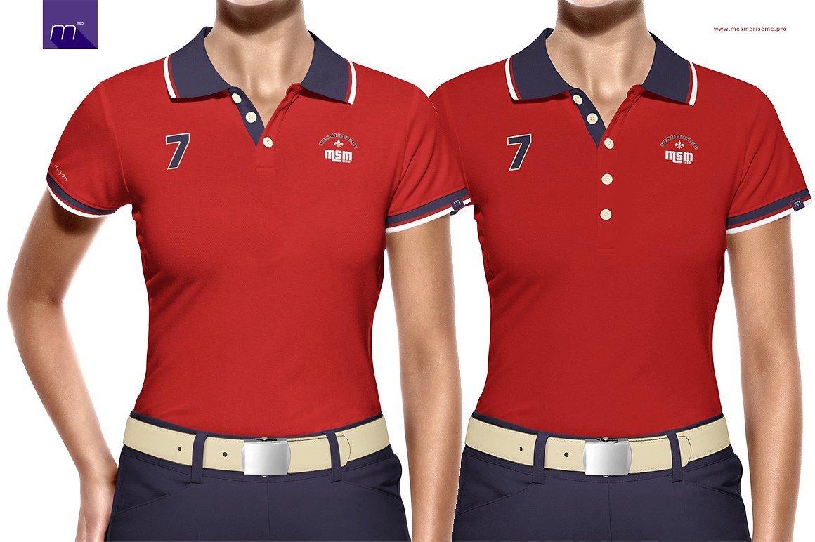 Women polo shirt mockup template