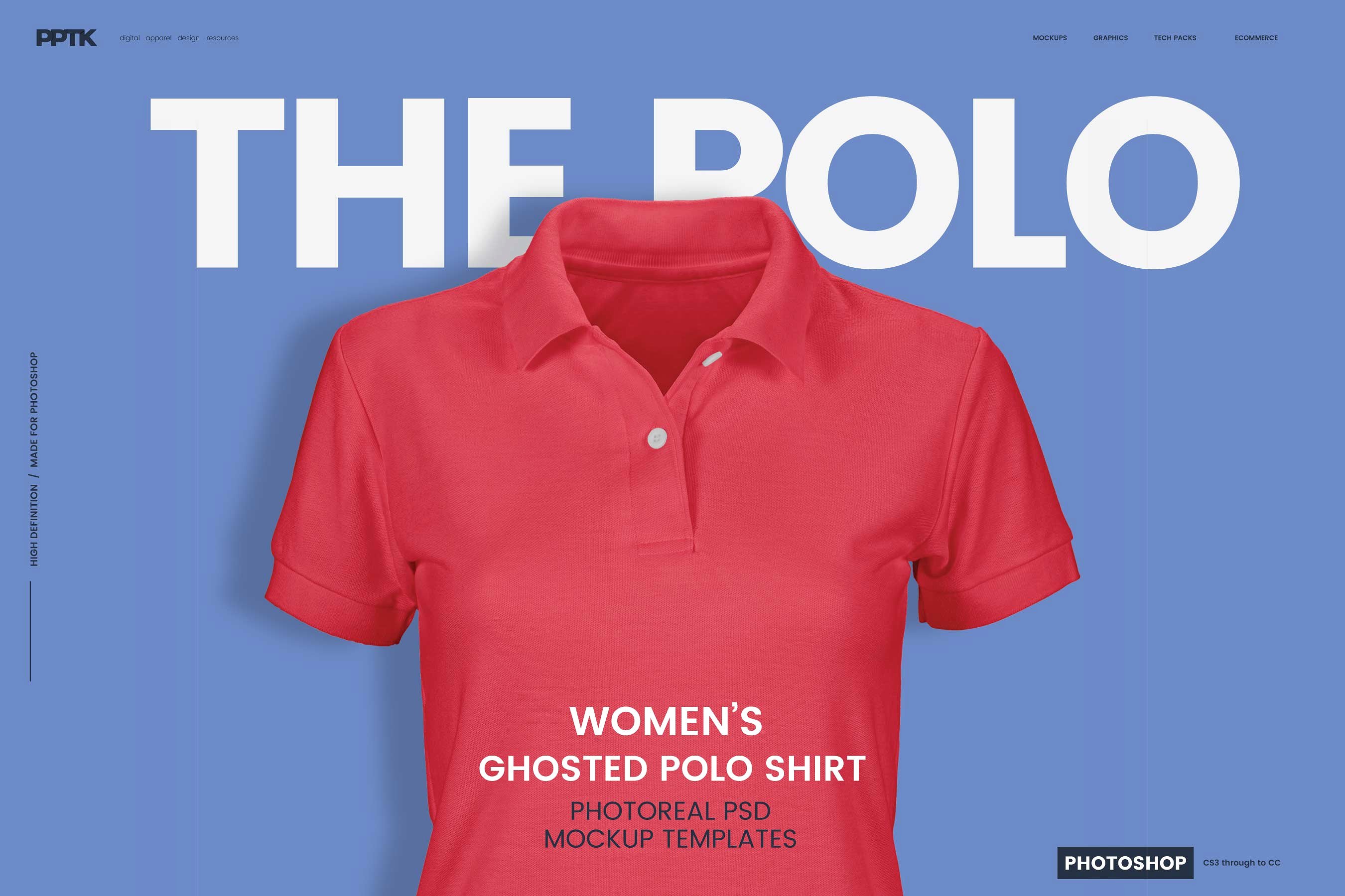 Ghosted polo shirt mockups