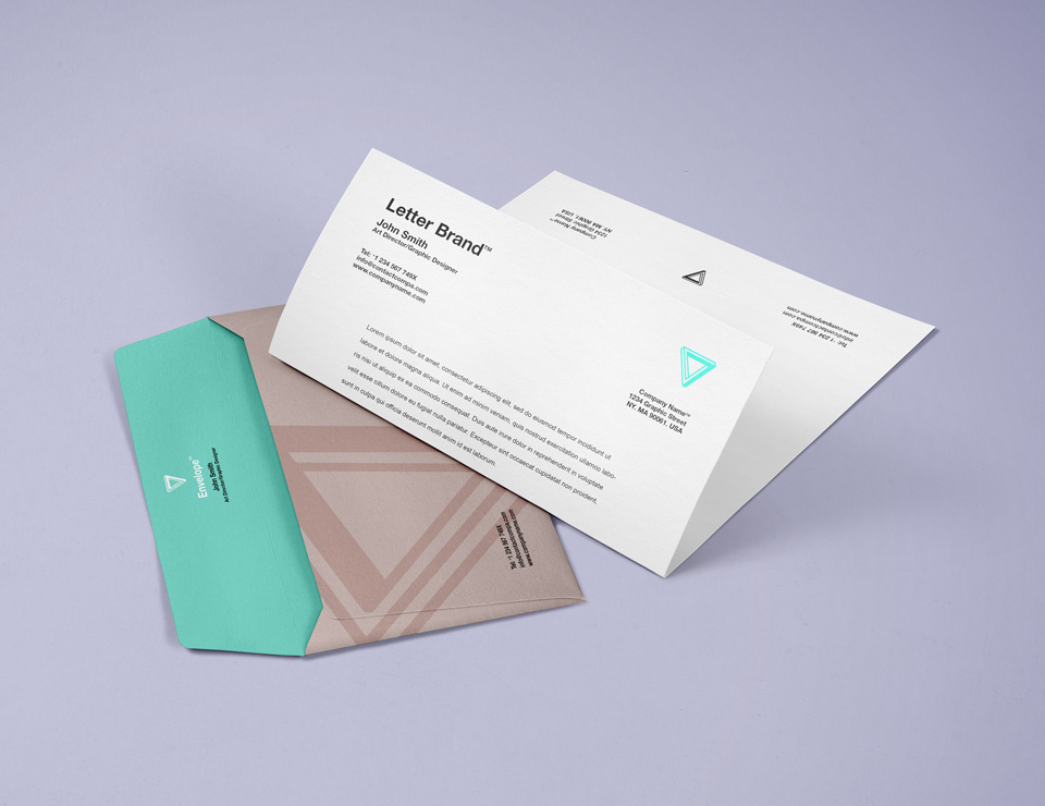 A free envelope branding mockup template