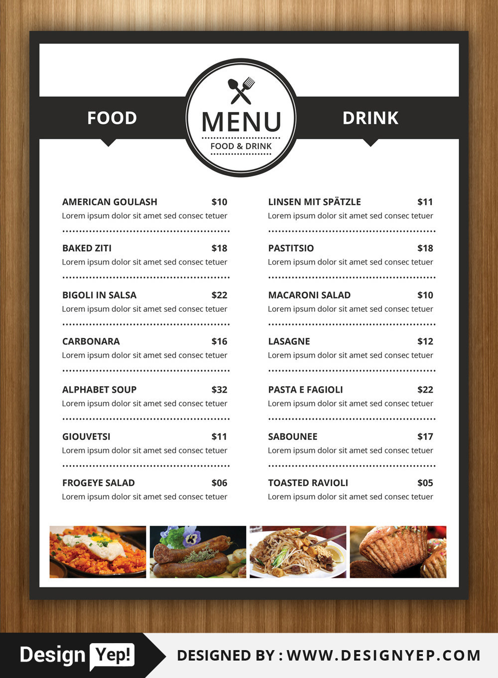 23+ Restaurant / Food Menu Design PSD Templates  Decolore.Net In Digital Menu Templates Free