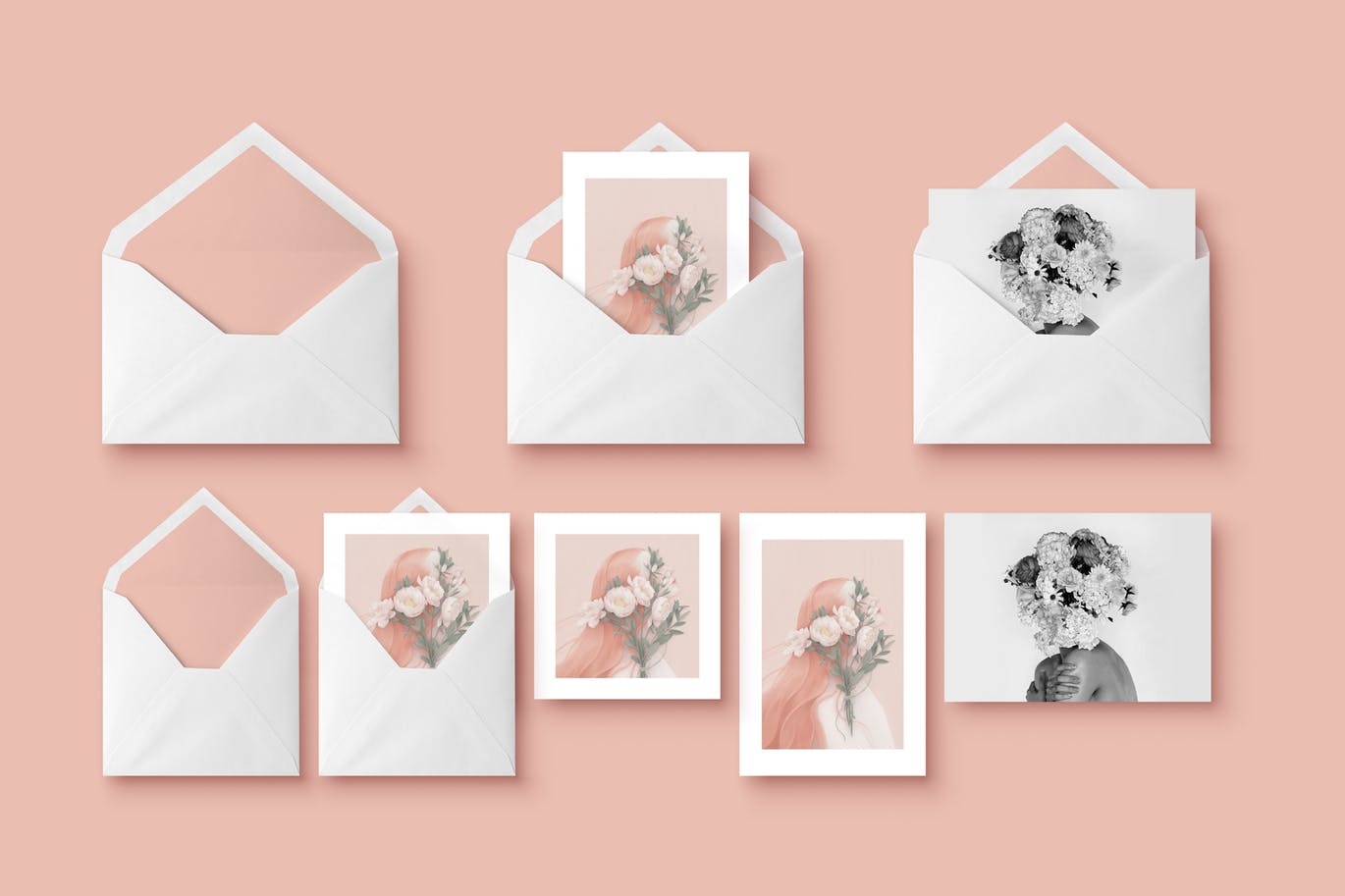 A greeting cards with envelope mockp