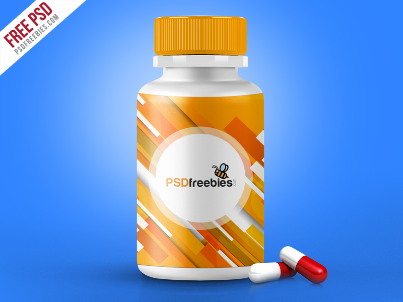 Download 30 Pills Vitamins Bottle Packaging Psd Mockup Templates Decolore Net