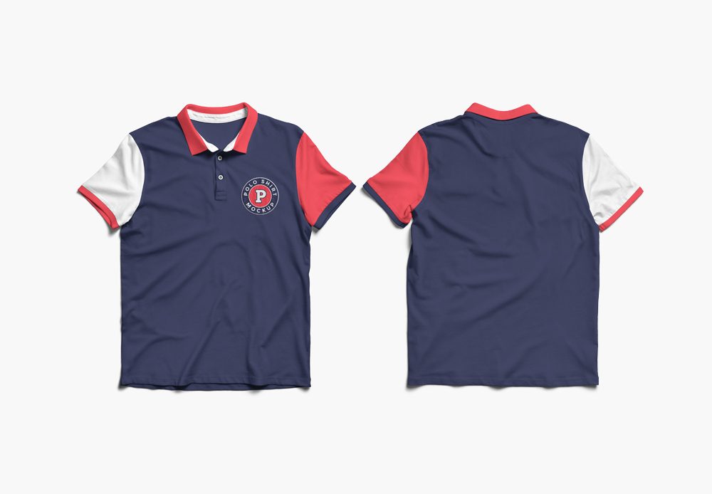 Front and back polo shirt free mockup