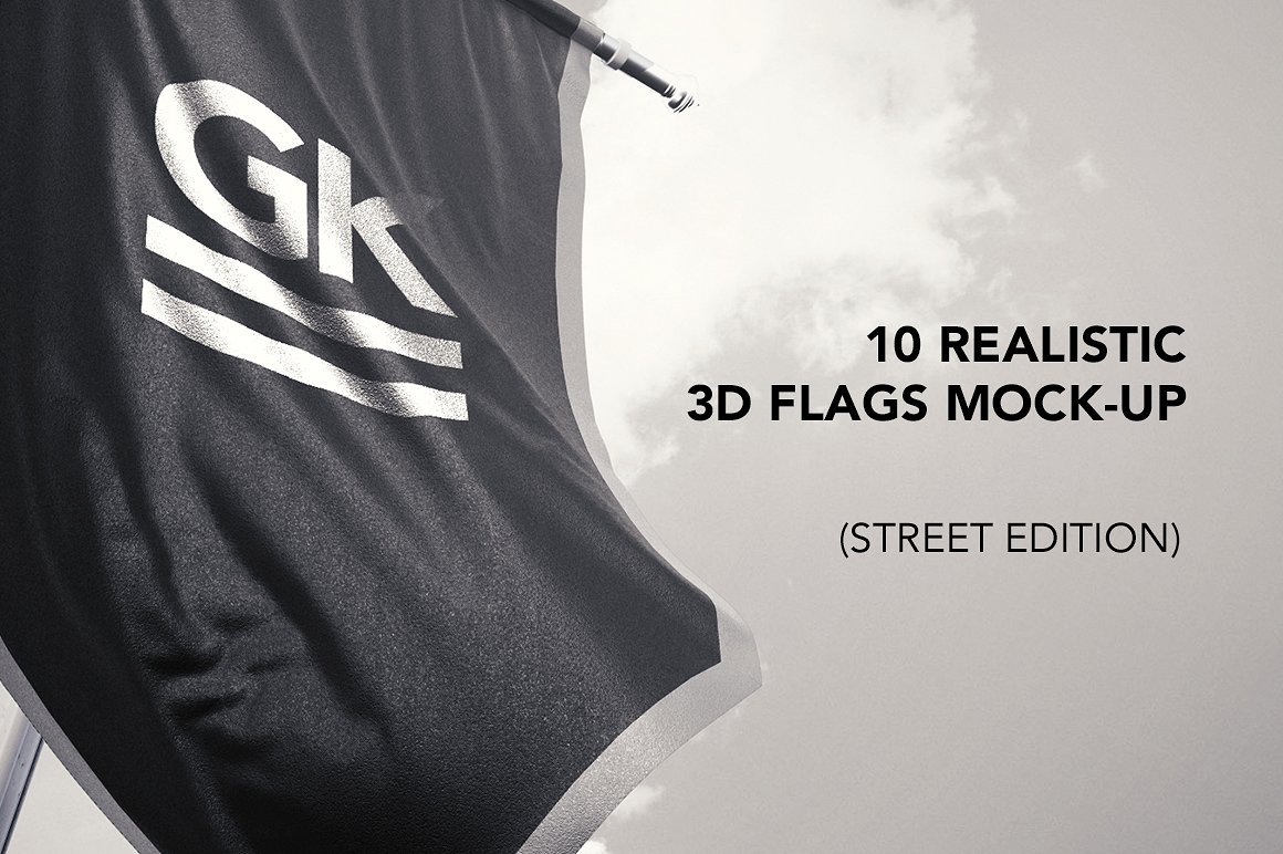 Download Realistic 3d Flag Mock-up V.1