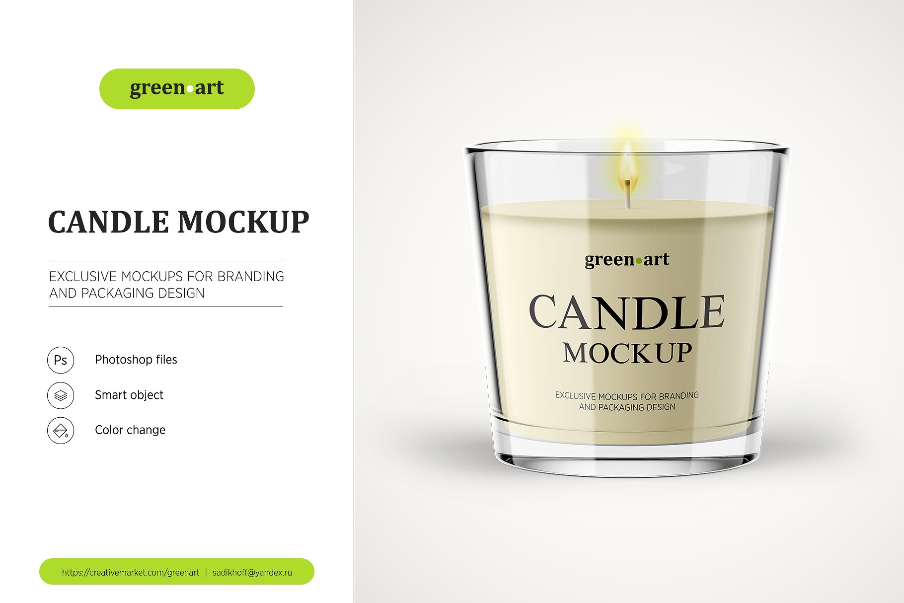 Solo burning candle mockup