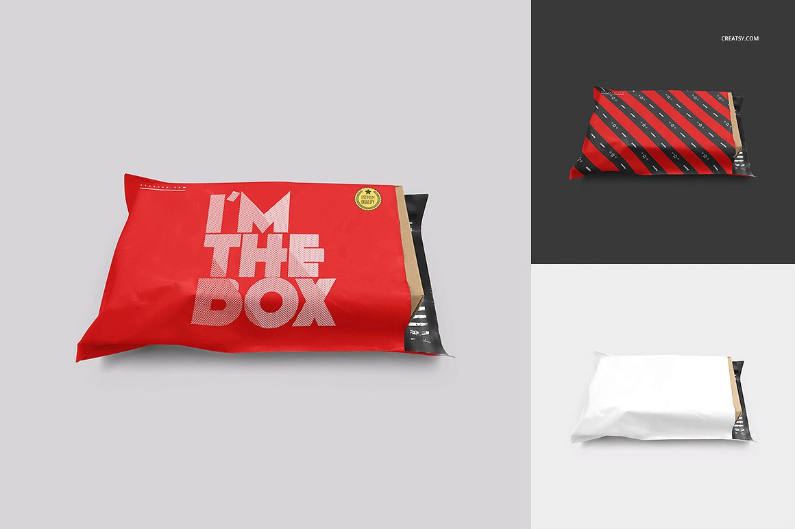 A mailing bag mockup set