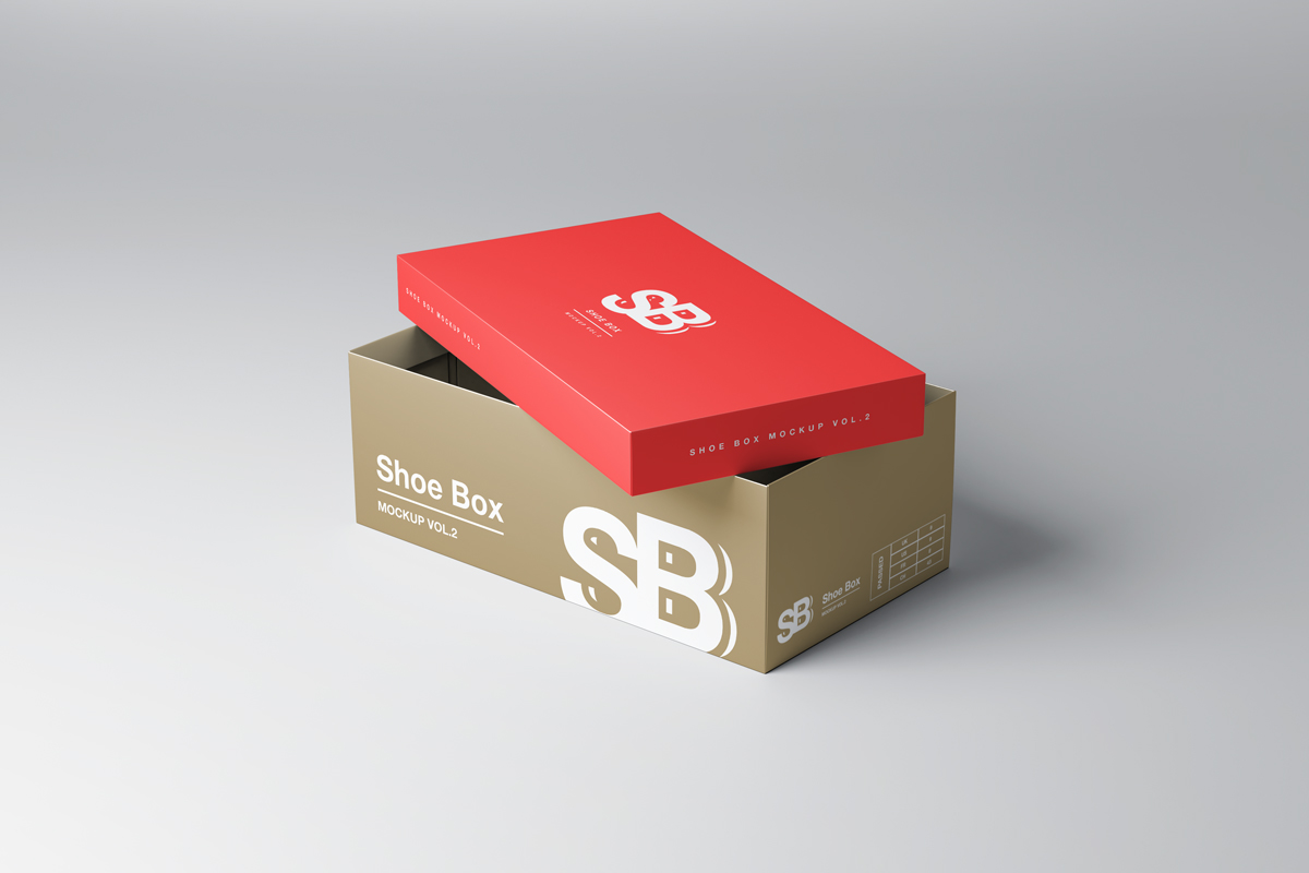 A shoe box mockup