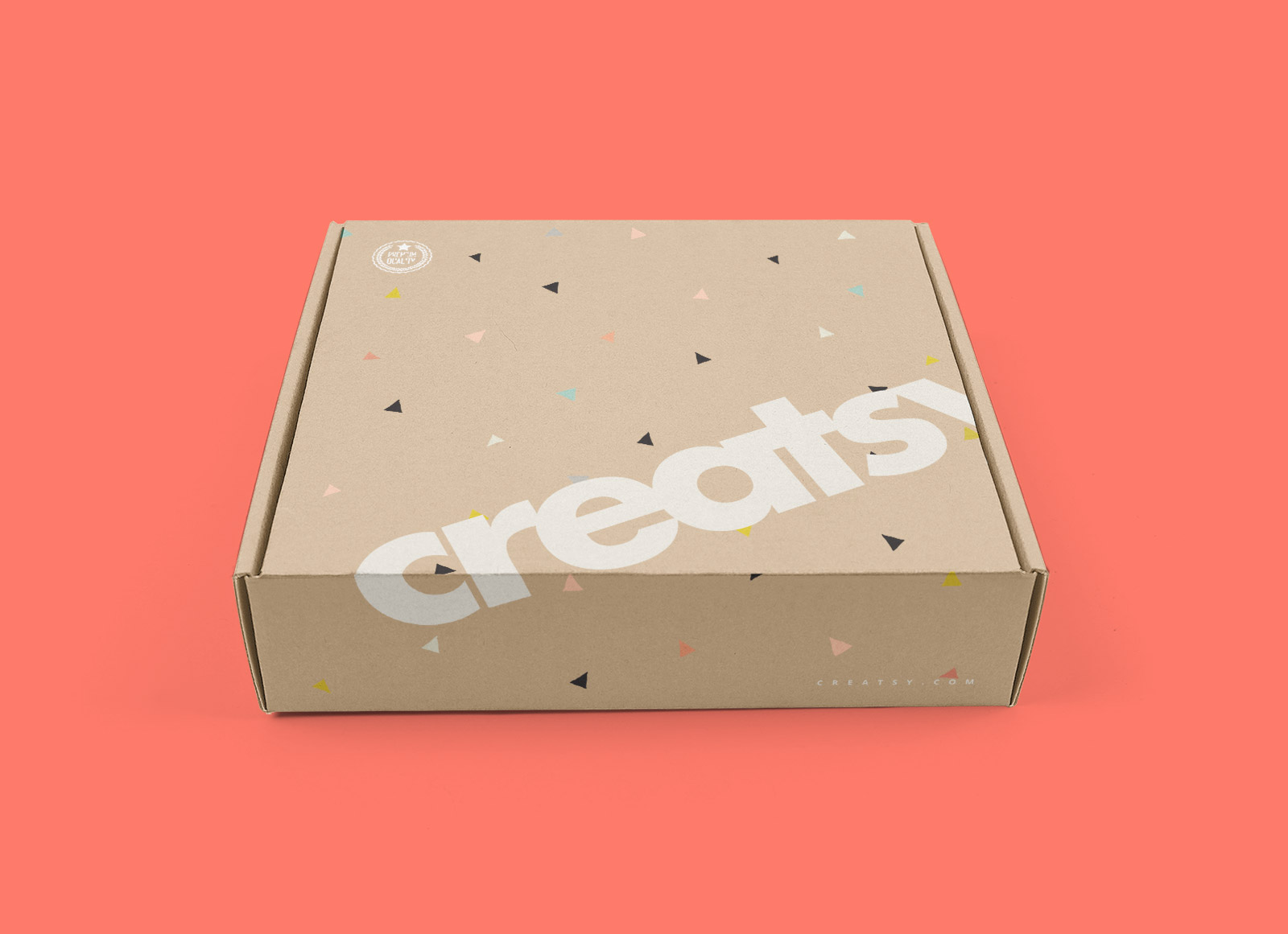 A mailing box on pink background mockup