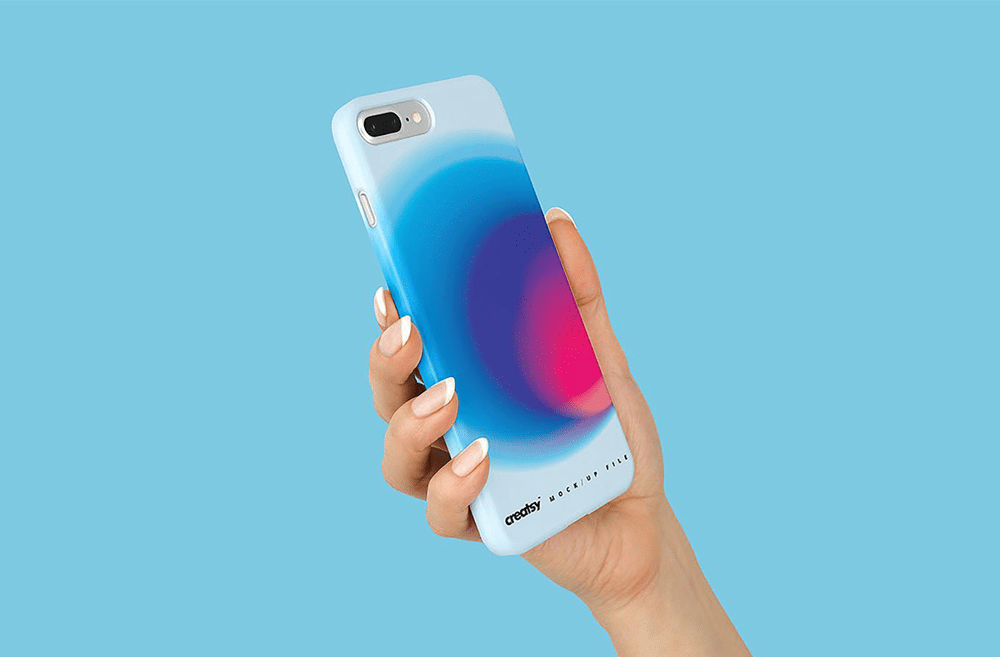 Free iPhone Case in Hand Mockup