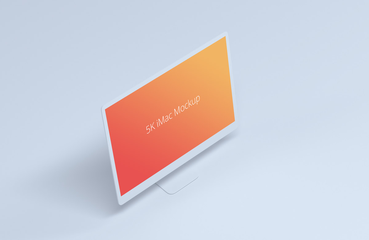 A free minimal light imac mockup