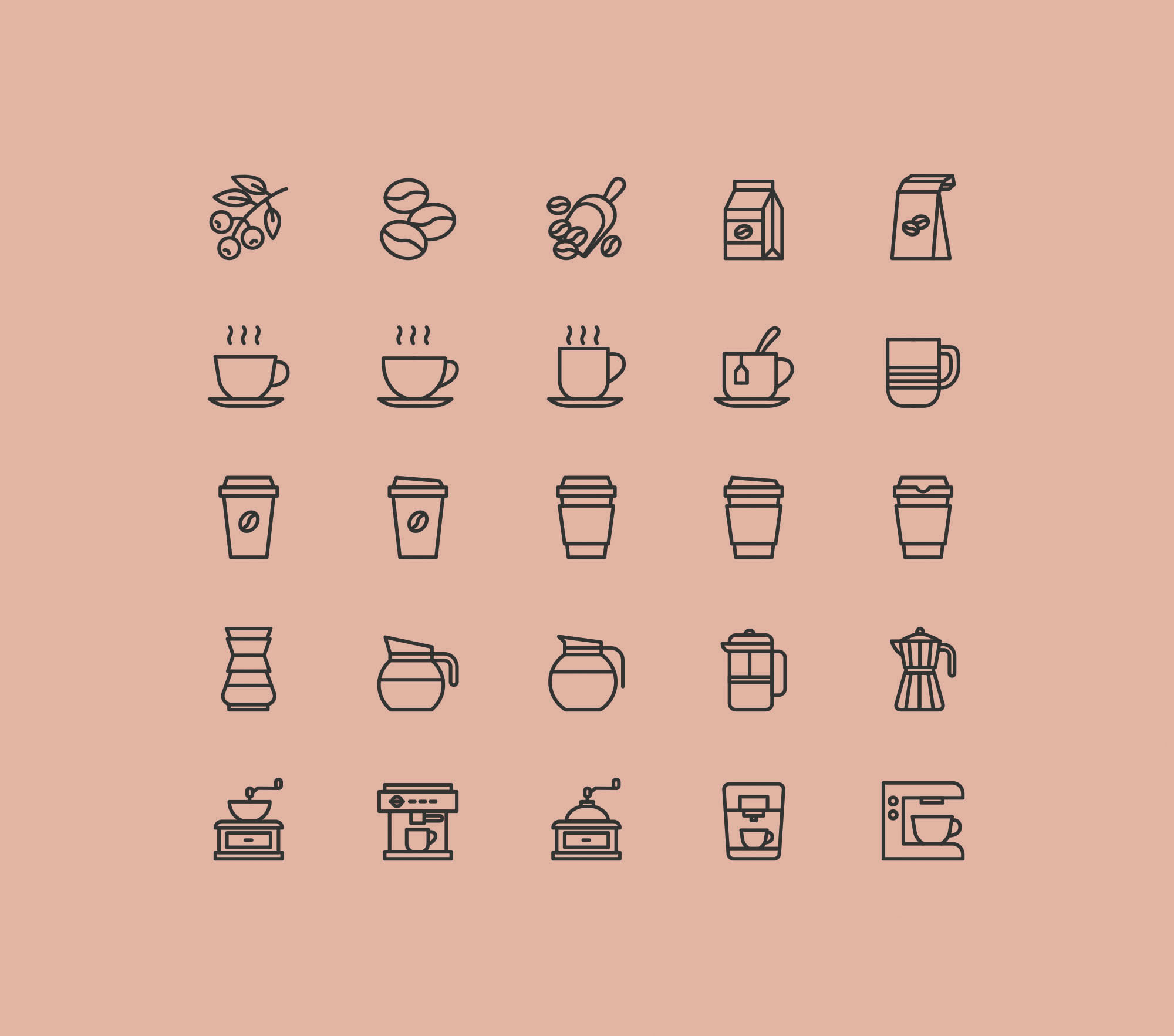 Free coffee line icons