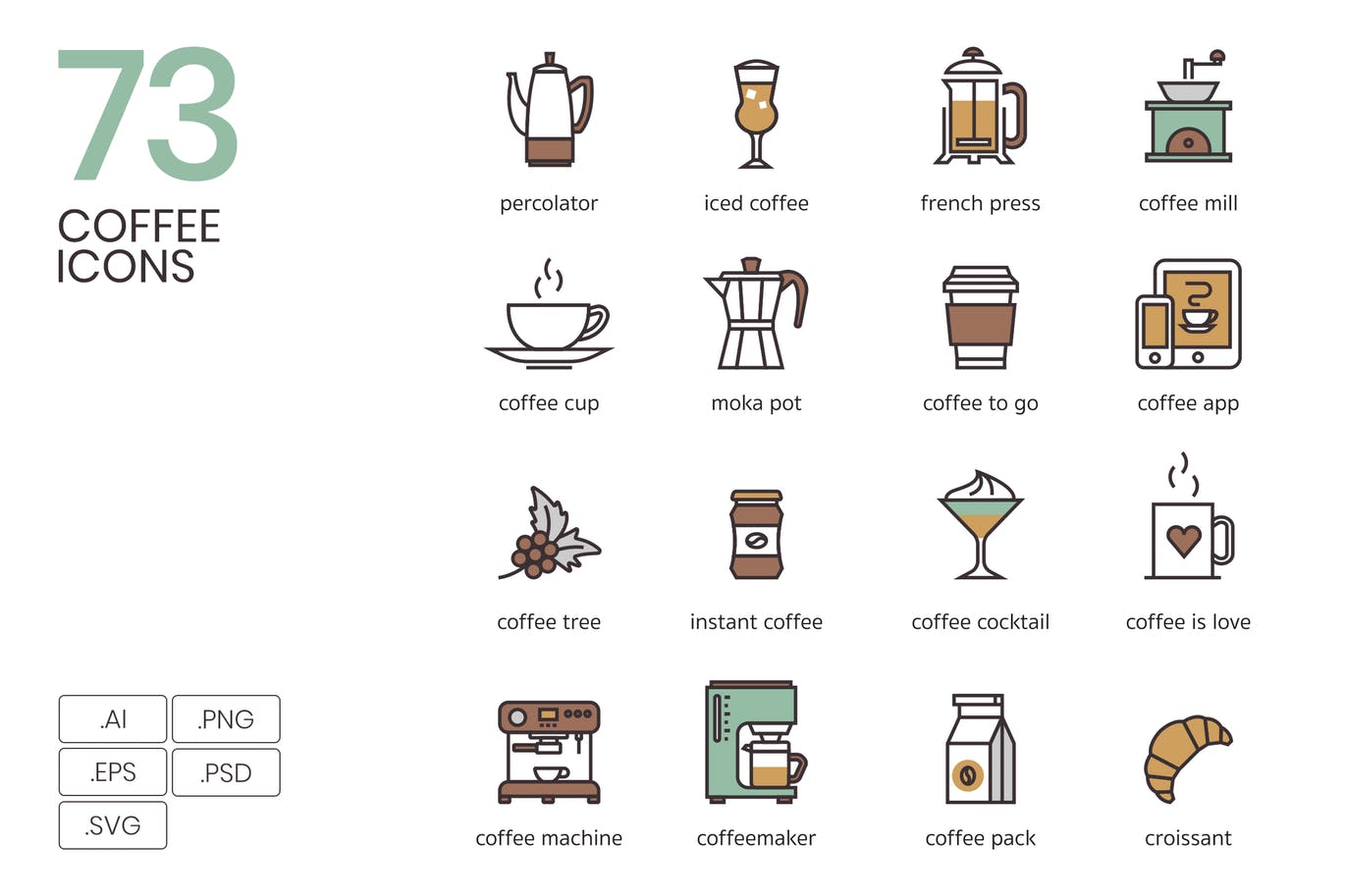 Modern coffee icons