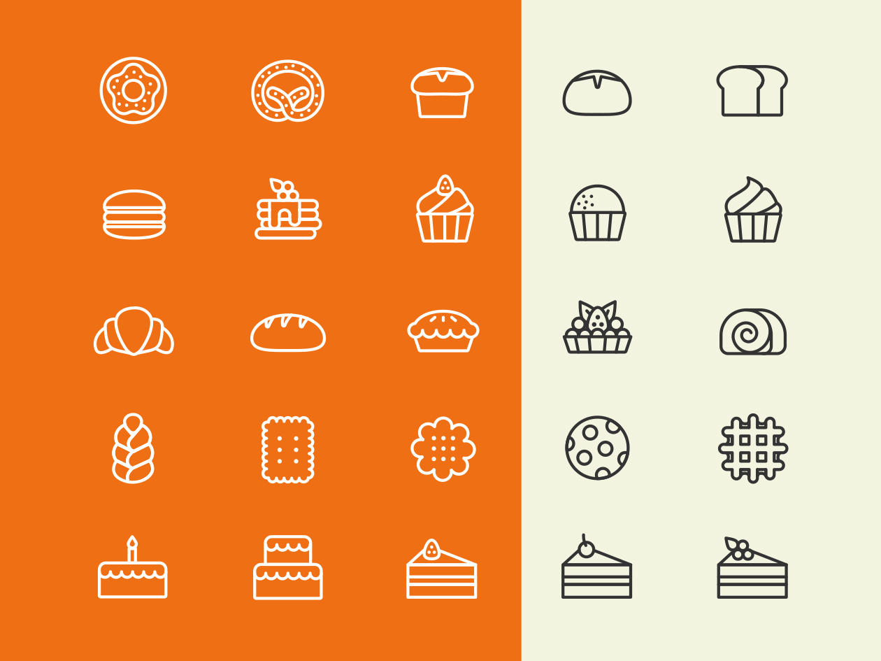 Free line bakery icons