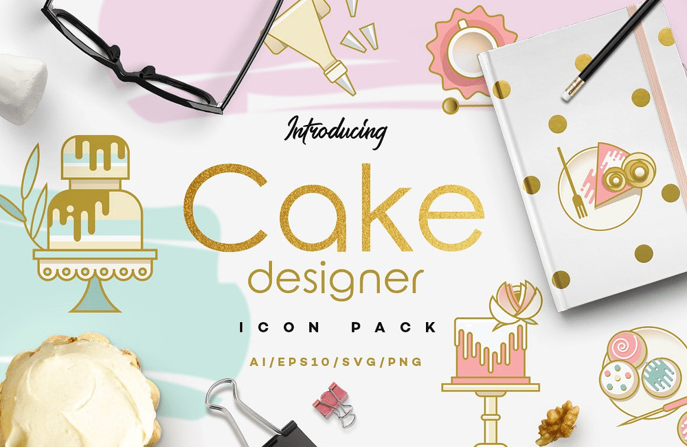 Cake designer icon pack