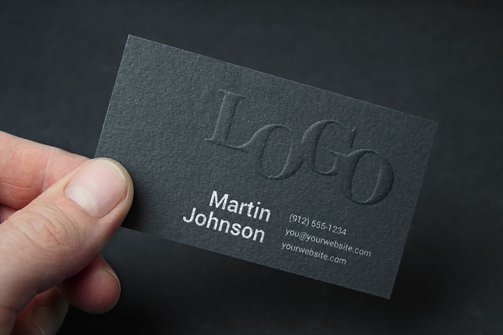 Free embossed business card mockup template
