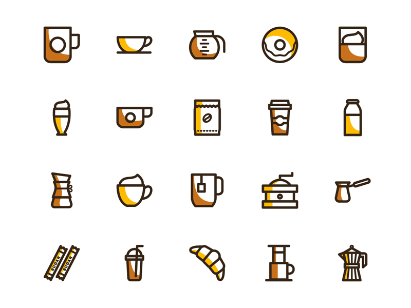 Free coffee vector icons collection