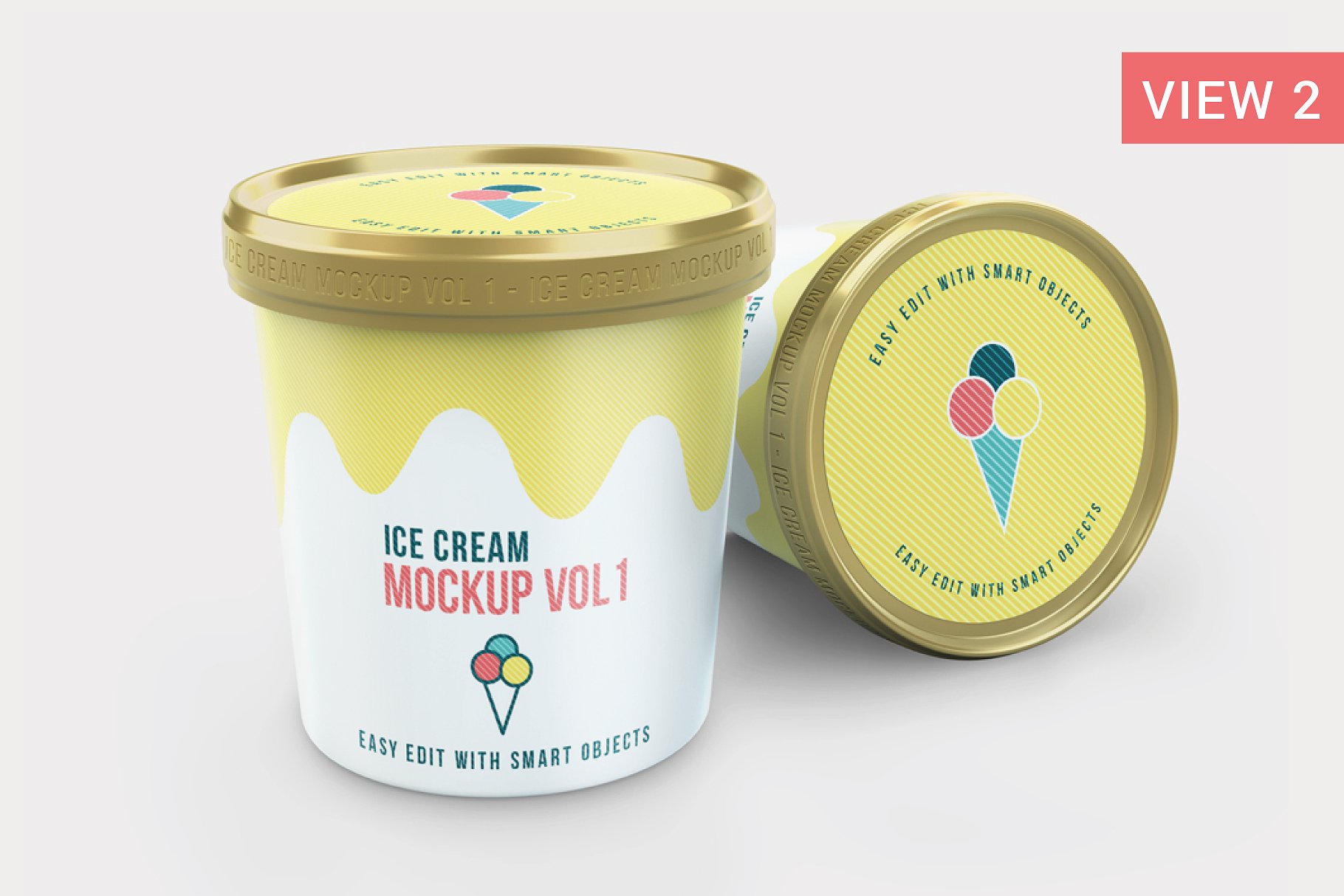 Ice cream packaging jar mockup