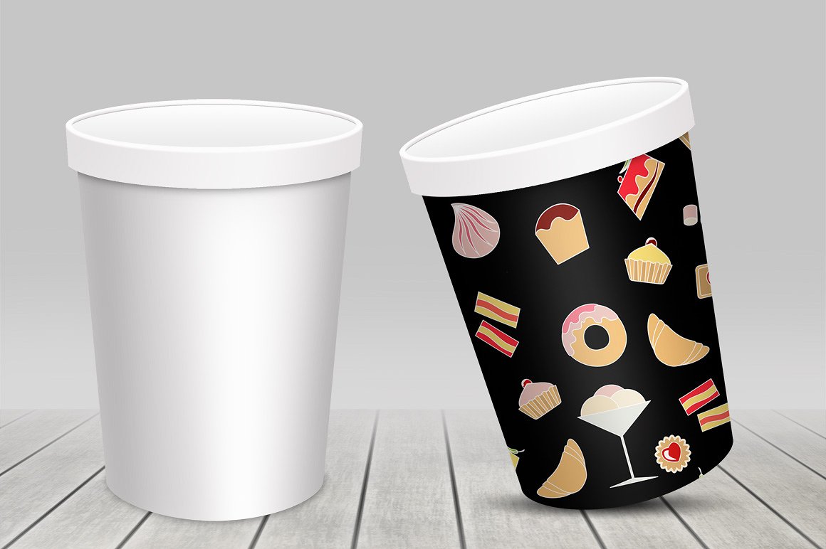 Empty ice cream packaging mockup