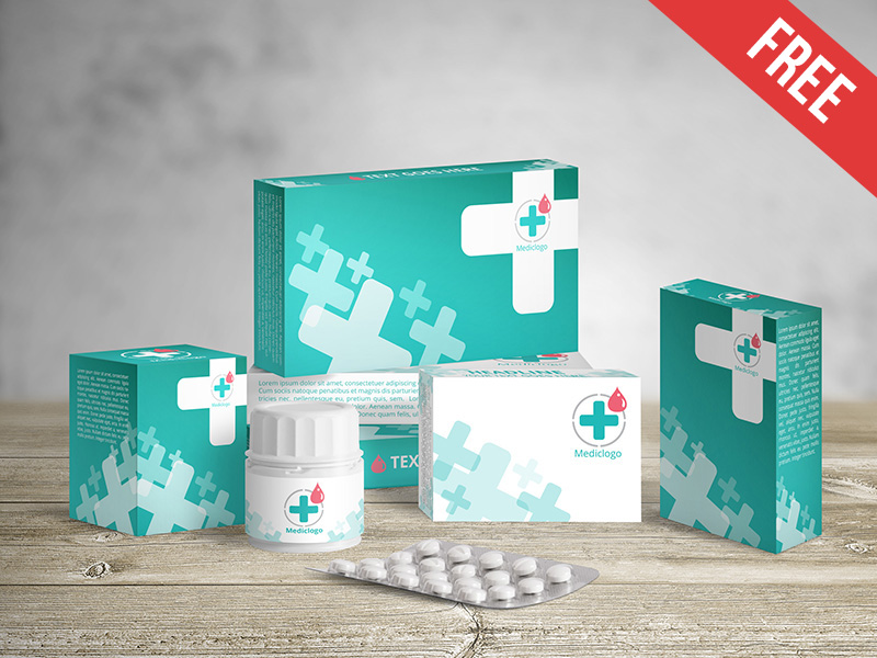 Free set of medicine mockups