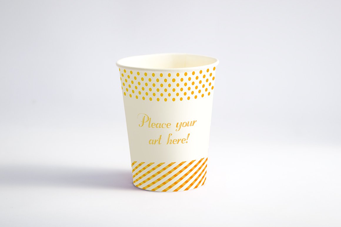 White paper cup mockup for ice cream