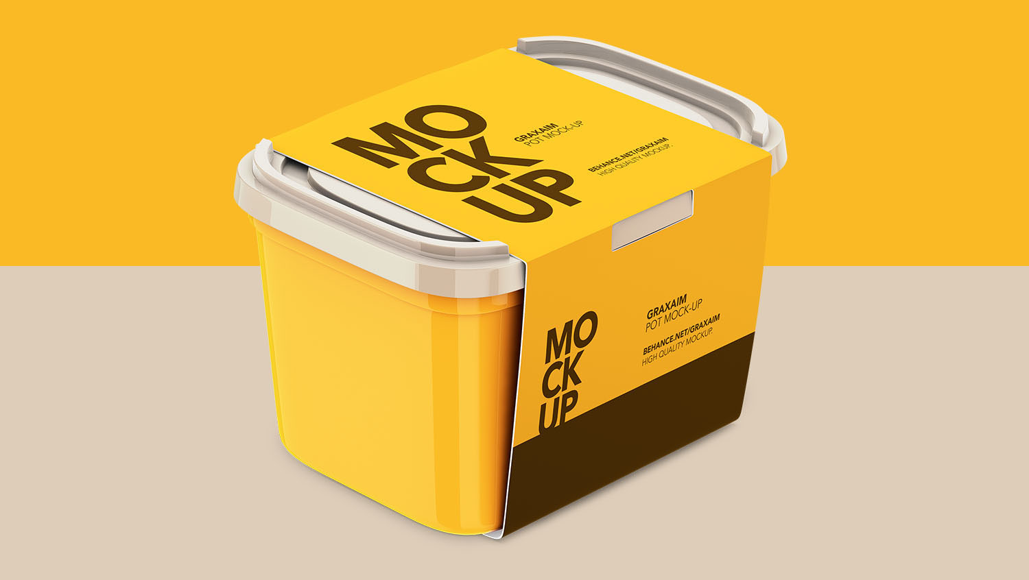 Plastic container packaging mockup template