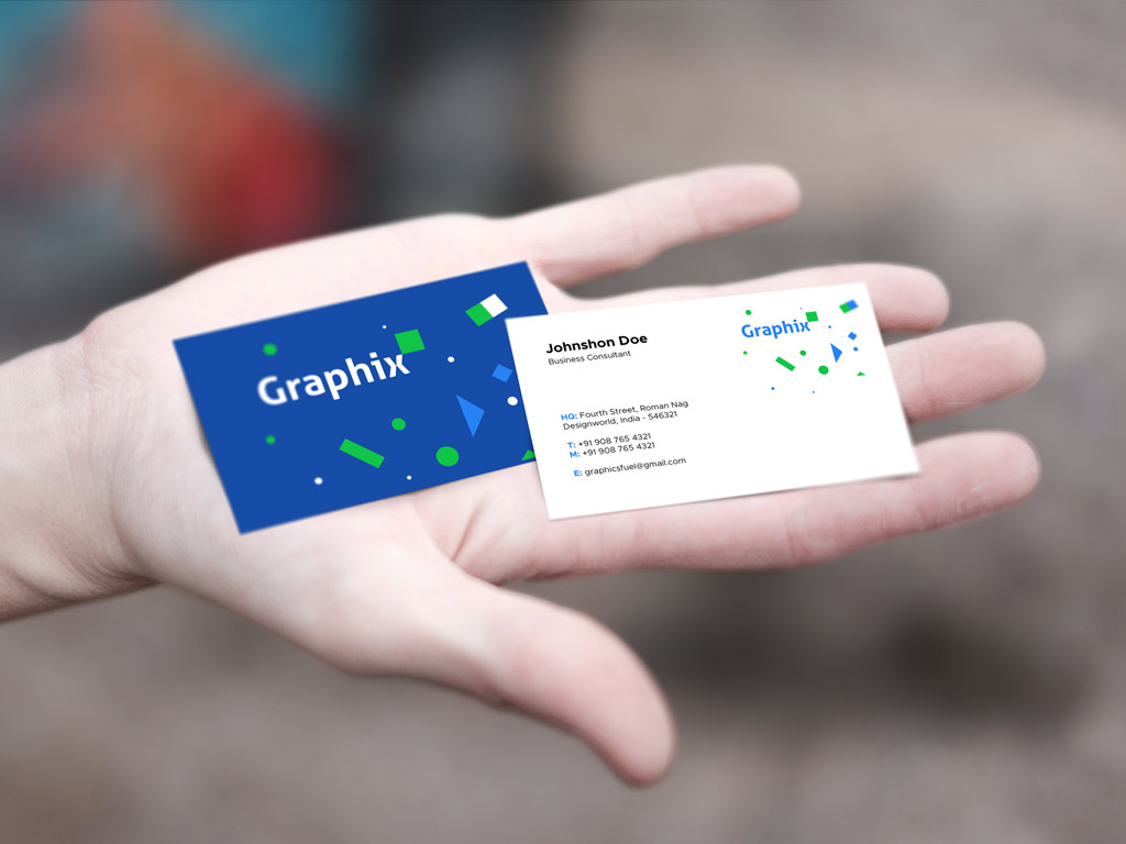 Free business card in hand mockup