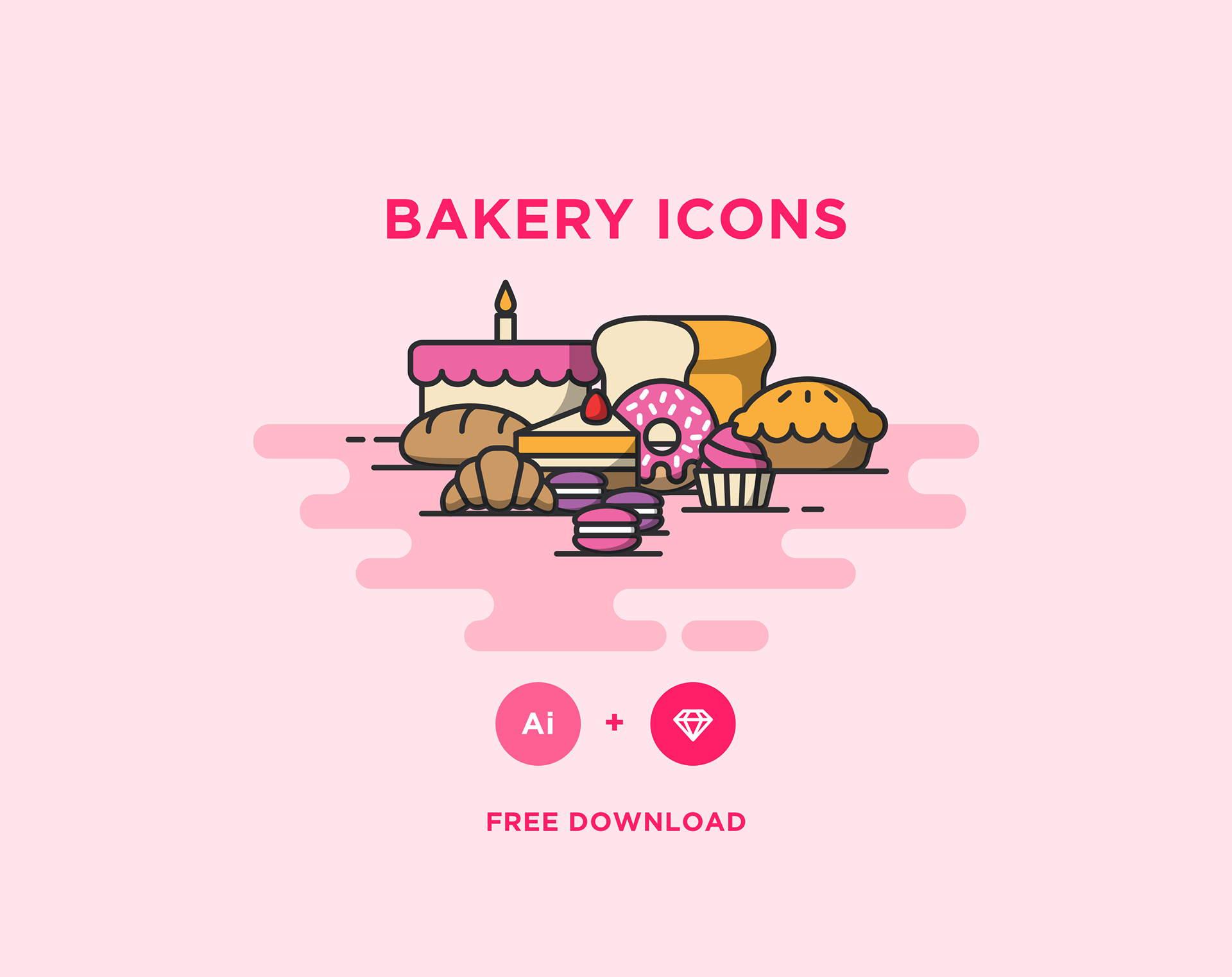 Free colorful bakery icons
