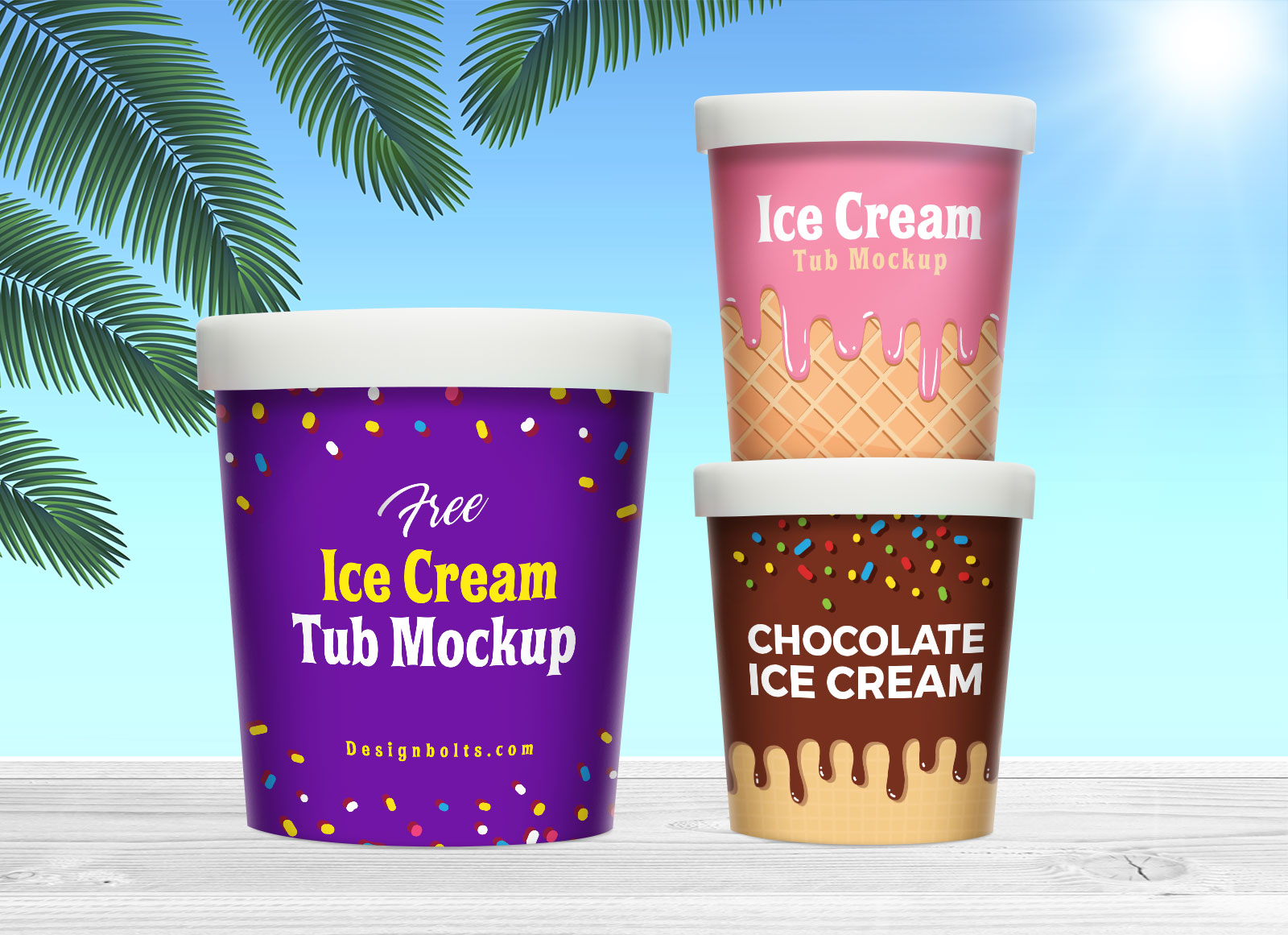 Free tubes for ice cream mockup