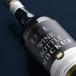 A wine bottle mockup templates cover