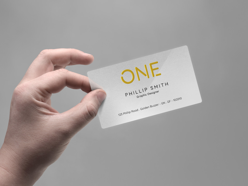 Hand holding business card mockup