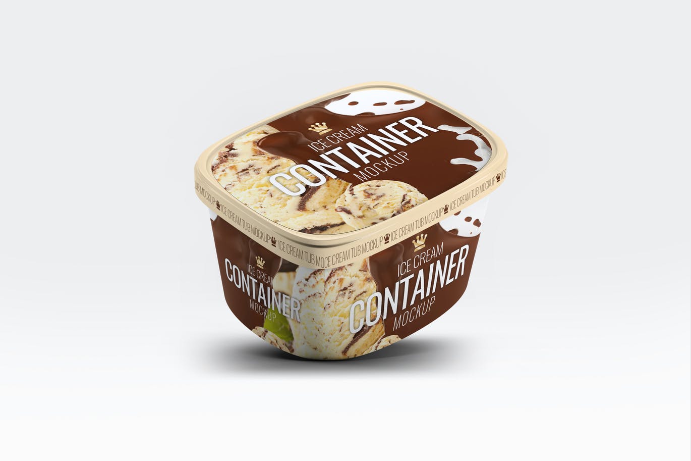 Ice cream container packaging mockup