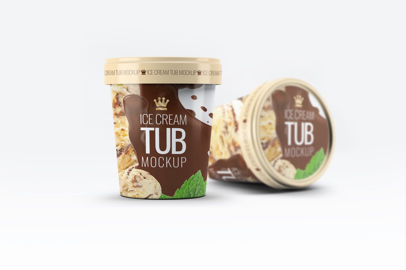 Ice cream tub packaging mockup template