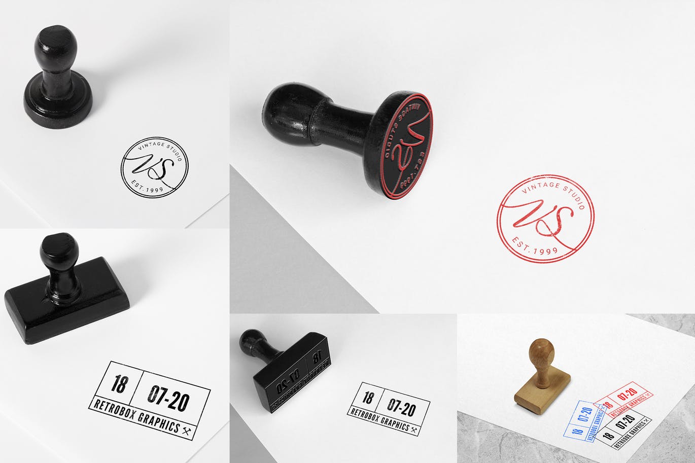 Different rubber stamp mockups