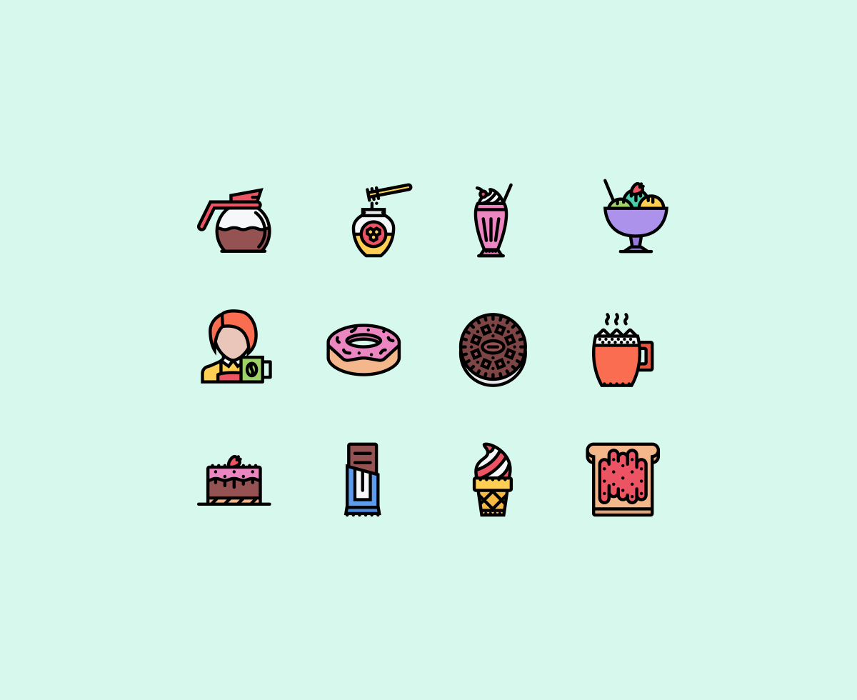 Free colorful cafe icons