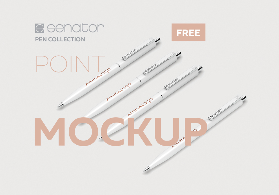 Free white senator pens mockup template