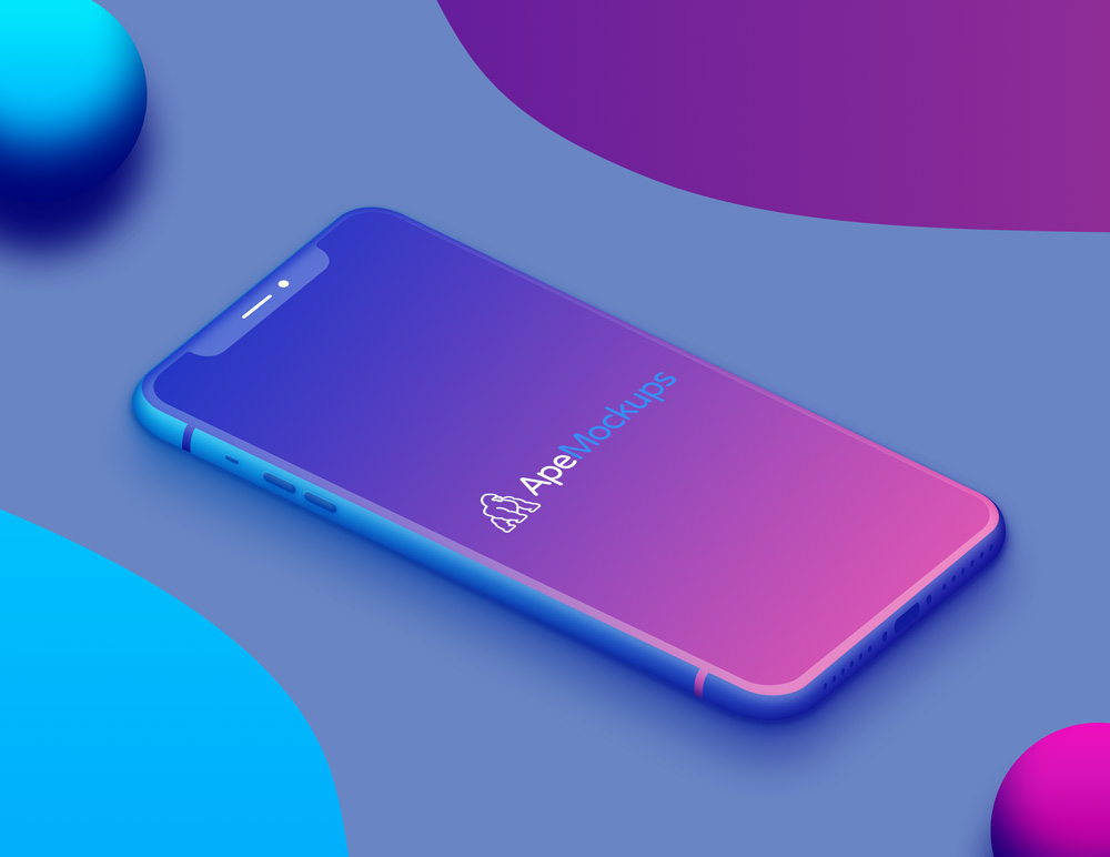 A free gradient iphone mockup