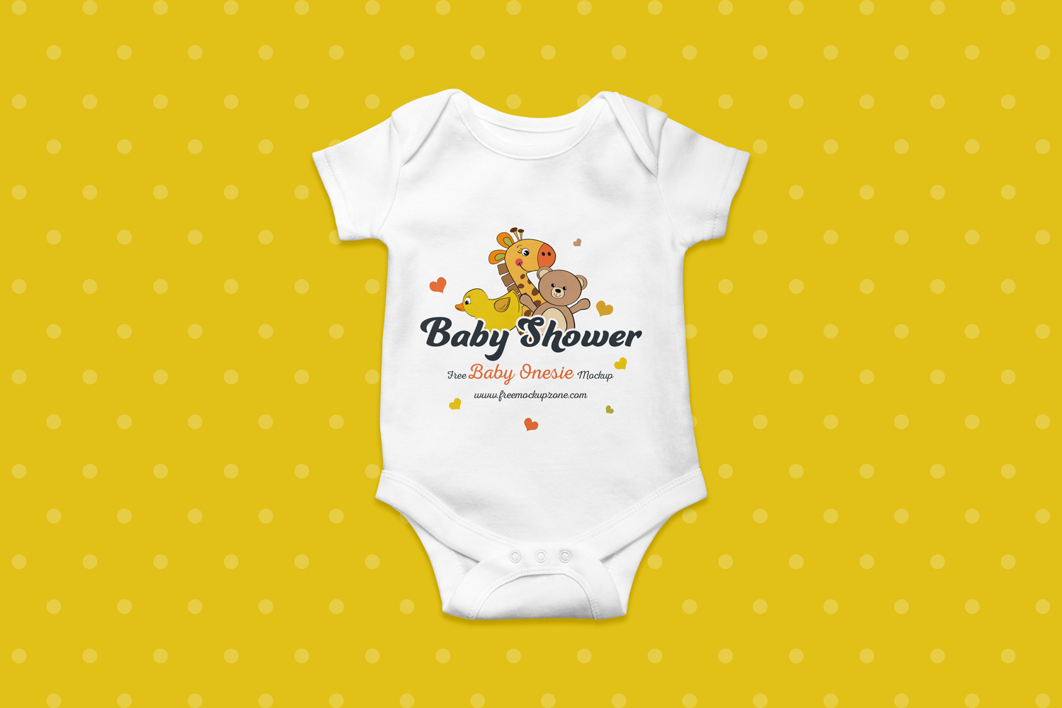 Free white baby onesie mockup