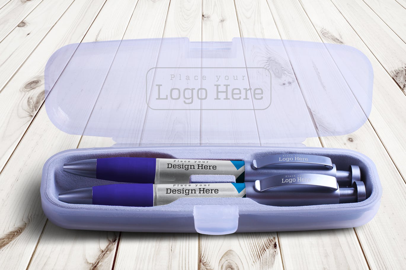 Pens in the case mockup template
