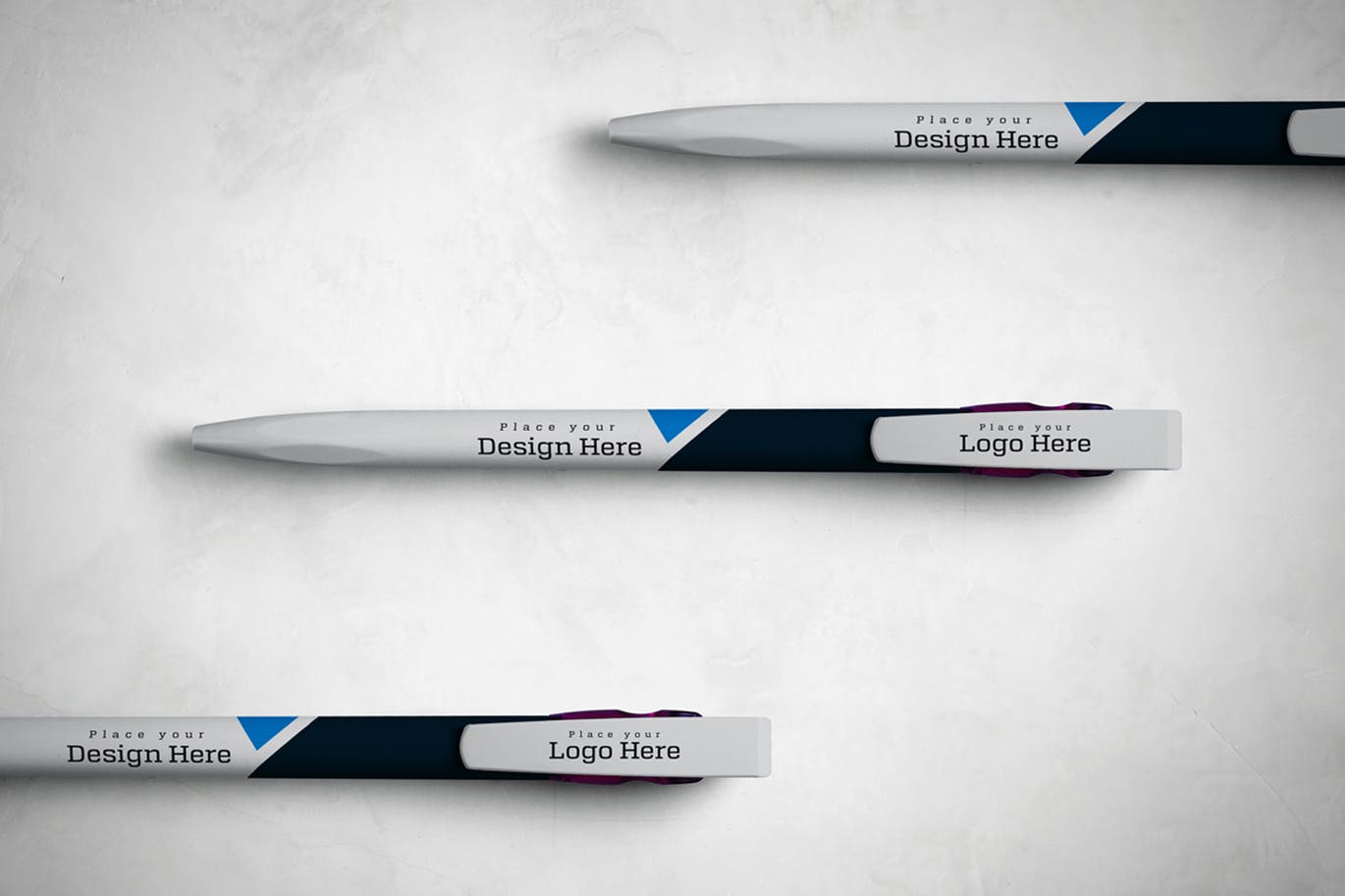 Pen mockup template on grey background