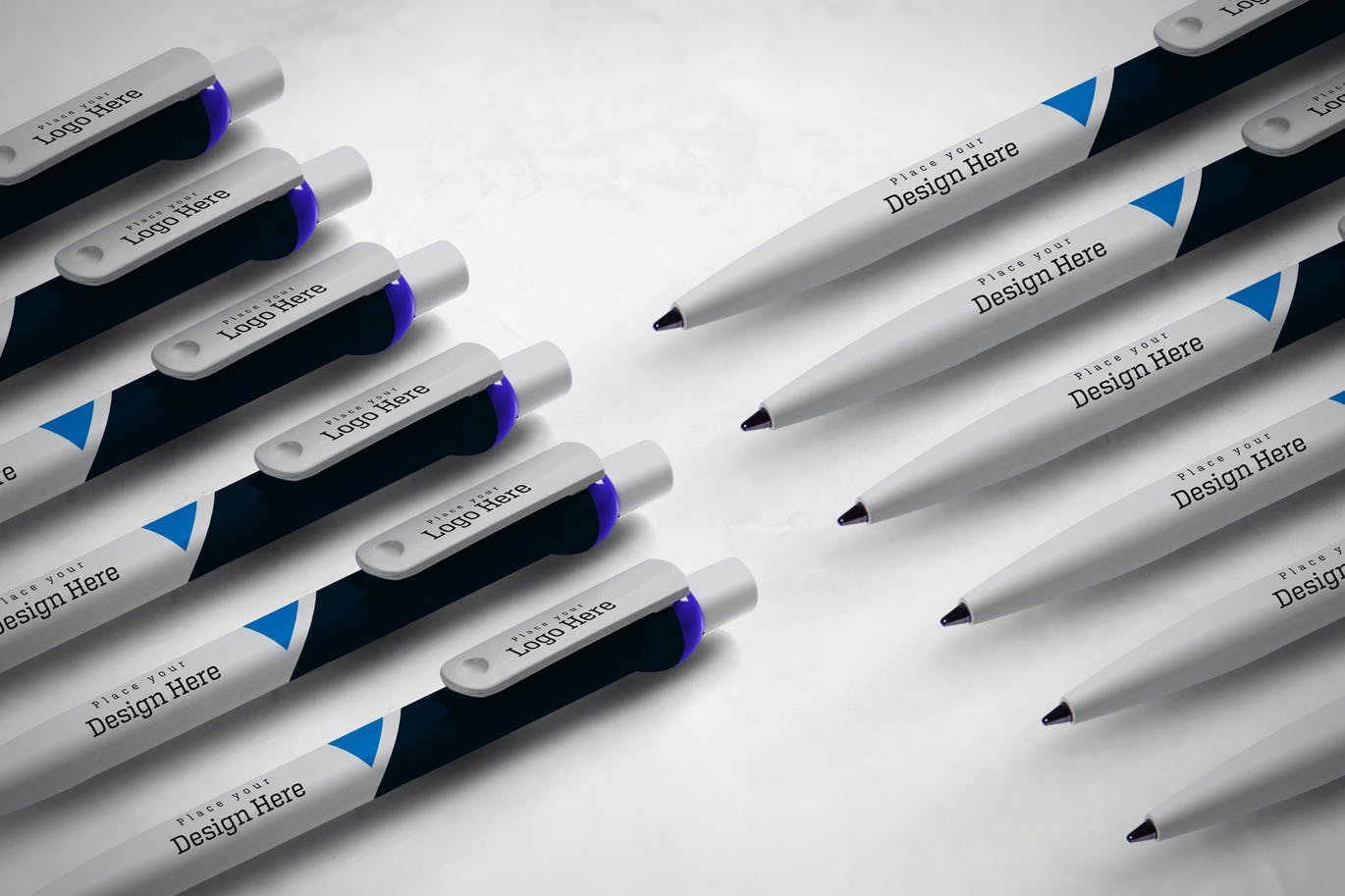 A set of similar pen mockup template