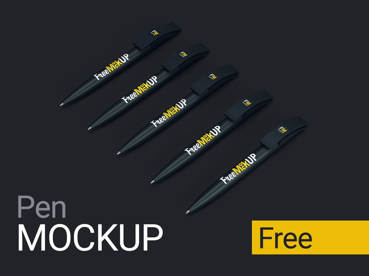 Free senator pen mockup on black background