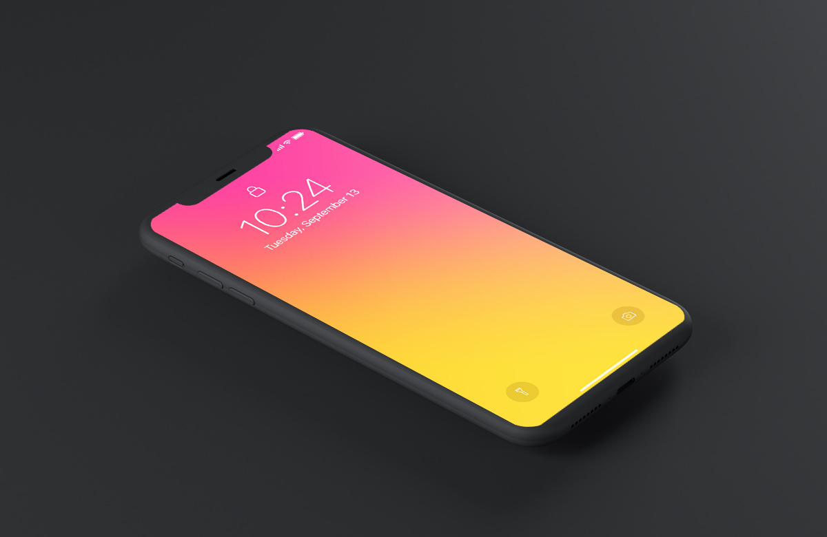 A minimal free dark iphone mockup